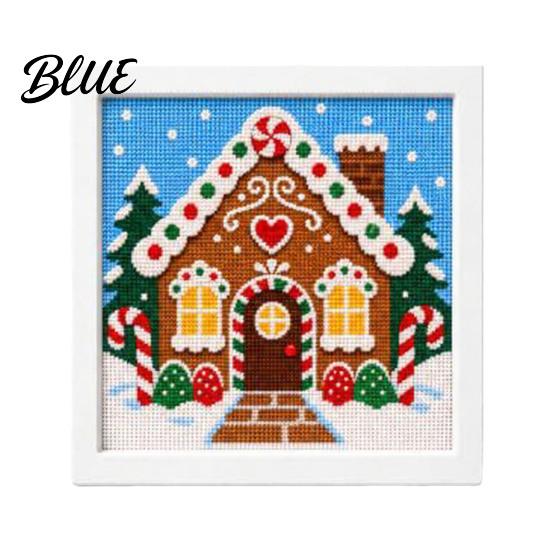 Needlepoint Kit for Beginners DIY Christmas Kit, Holiday Cross Stitch Santa Snowman Elk Patterns, Needlework Craft Adults Teens, Wall Art Handmade