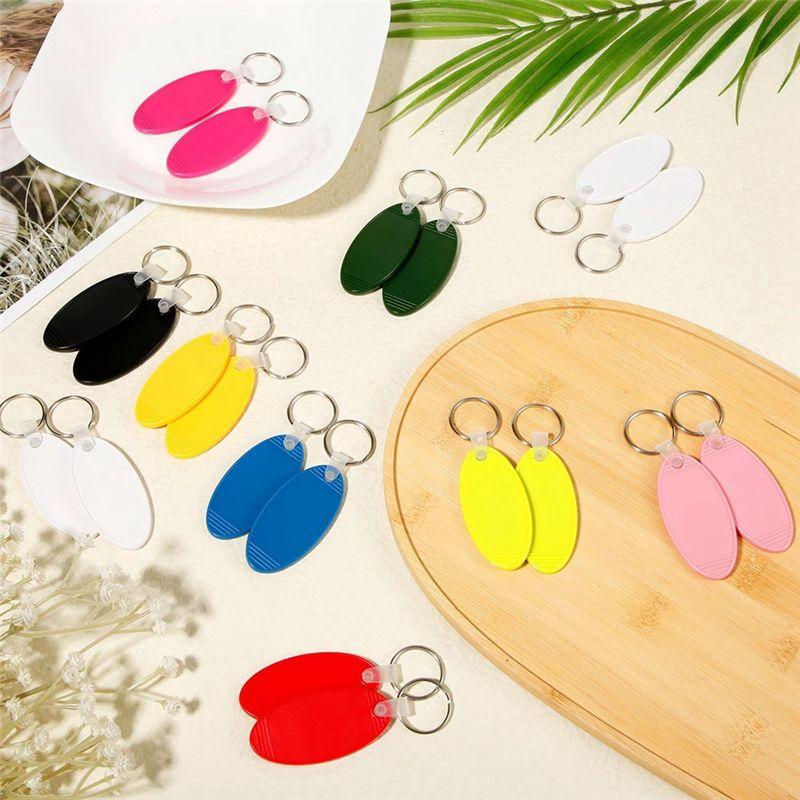 AEE4-20Pcs Motel Keychain Blanks, Sublimation Keychain Blanks DIY Key Chains Supplies For Hotel Room Number Tag, (Oval)
