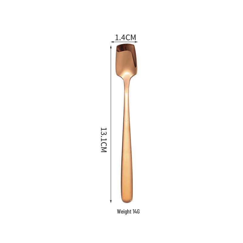 Rose Gold Long Handle Glass Mug Tea Spoons