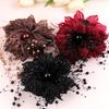 Bright Star River: Hong Kong Style Shiny Flower Shark Clip – Enhance Your Hair Volume with Elegant Headpiece