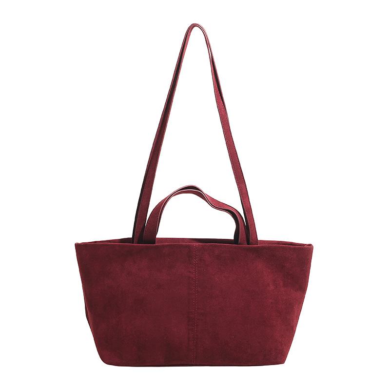 Retro light luxury niche portable tote bag women's large-capacity versatile suede commuter versatile shoulder armpit bag