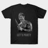 Men Black Print T-shirt Commando - Let'S Party No-Cut Transfer Paper Print Cotton Tshirt
