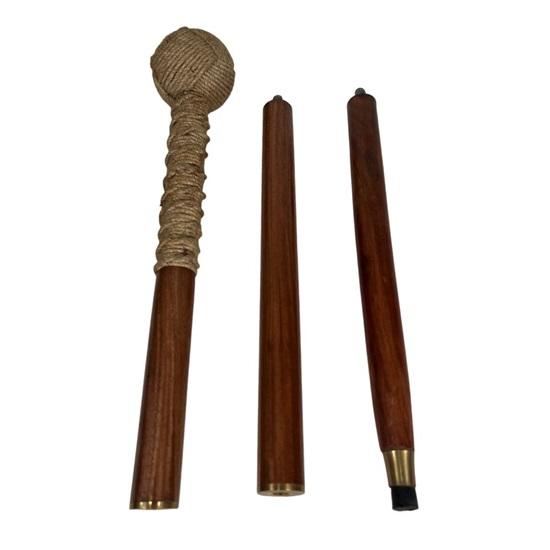 Cane with Rope Design, Walking Stick, Handmade Knot, Jute Rope with Handle, Wooden Camping Cane,