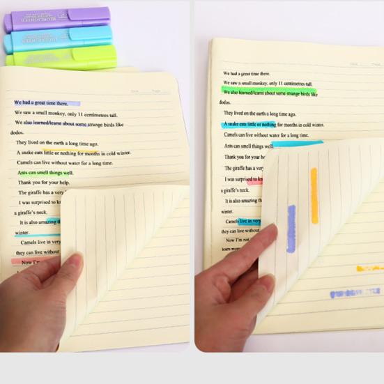 Highlighter Pen 8 Colors Smooth Writing Quick Low Saturation Marking Non-slip Handbook Drawing Marking Pen Stationery