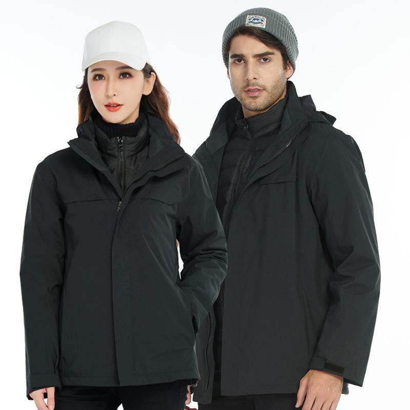 Outdoor Jacket for Men and Women, Two-piece Set, Three-in-one Detachable Down Jacket, Seam Taped Windproof and Waterproof Mountaineering Jacket