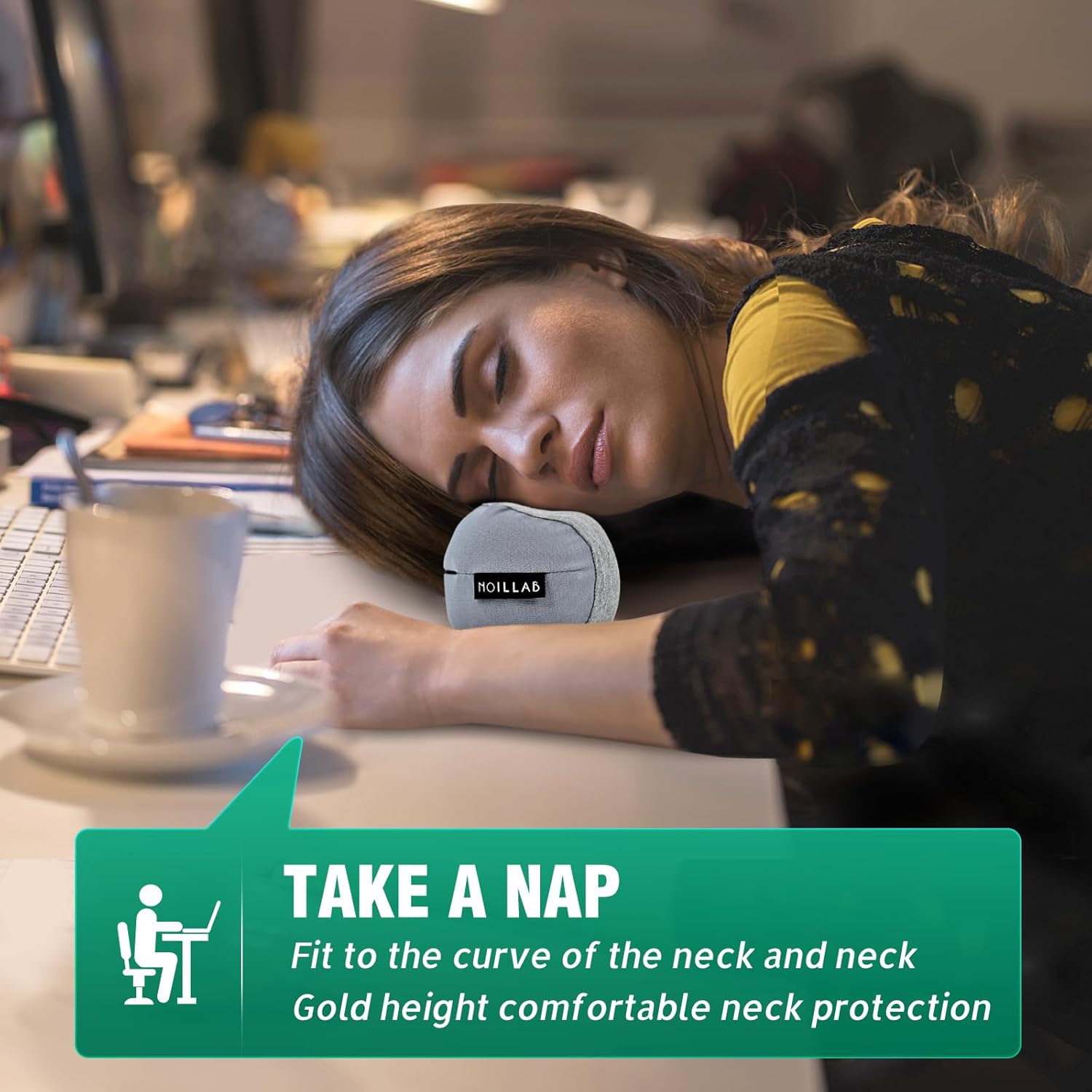 Small Travel Neck Pillow 100% Pure Memory Foam Nap Pillow, Super Soft Neck Support Travel Pillow