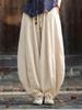 Women's Artistic Retro Loose Cotton Linen Pumpkin Patchwork Lantern Pants