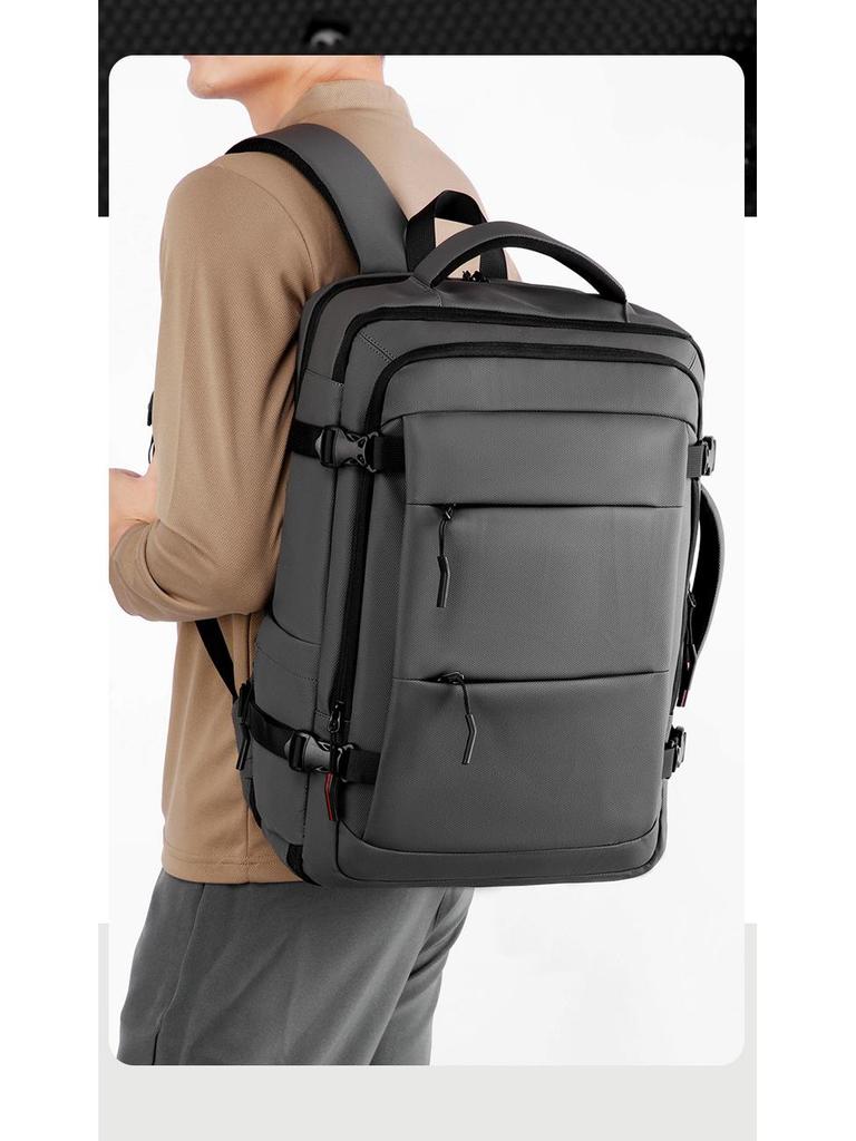 Men's Expandable Business Commute Laptop Backpack - Large Capacity Carry-On for Office & Travel.