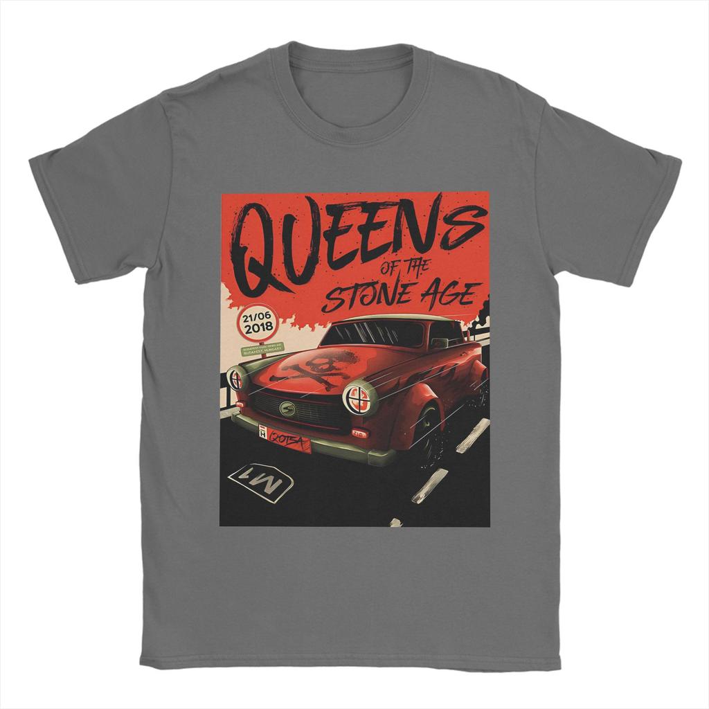 Funny Abang Mobil Queens of the Stone Age T-Shirts Men Round Neck 100% Cotton T Shirts Short Sleeve Tees Gift Idea Clothing