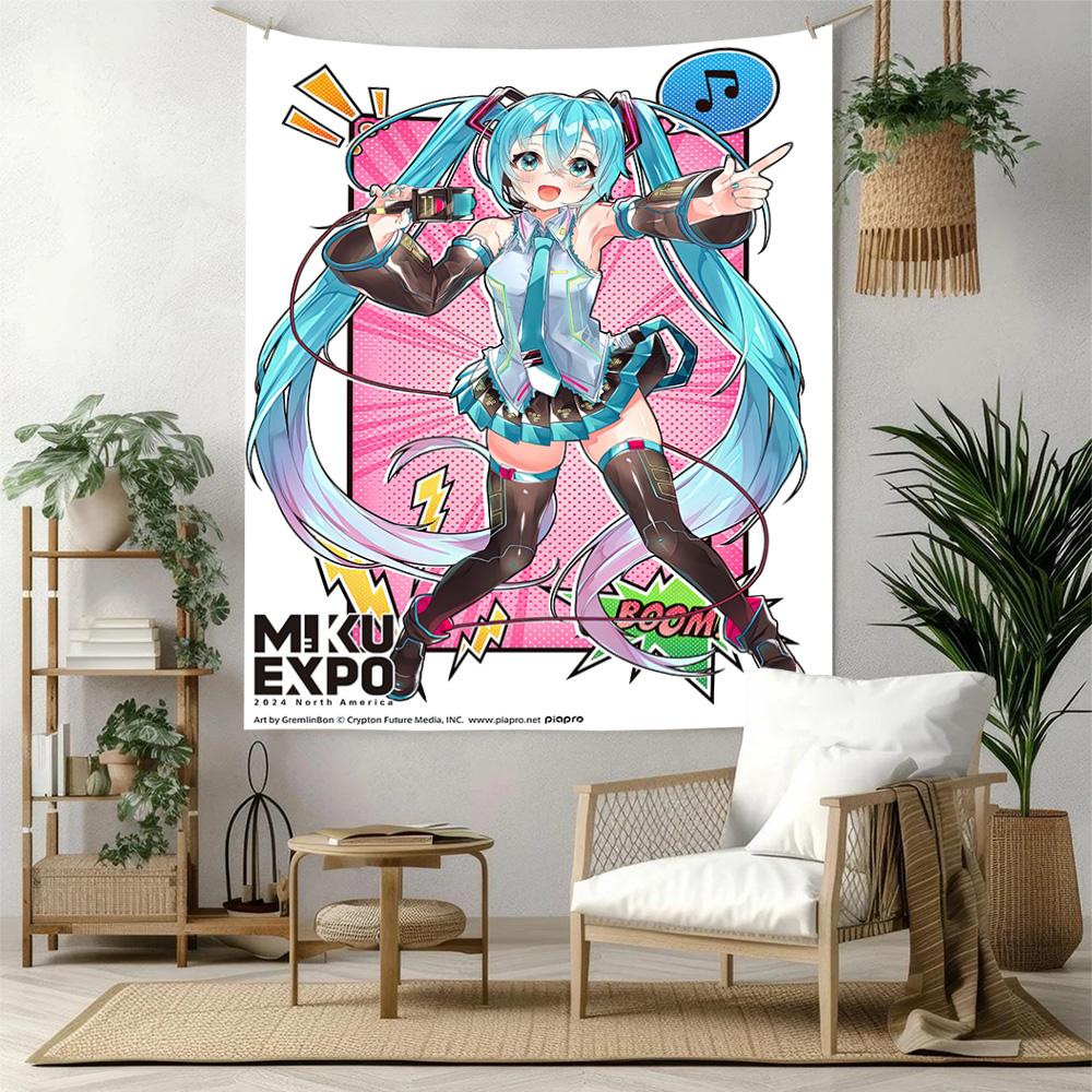 Hatsune Miku Wall Decor Tapestry Art For Pet Memorial Birthdaywedding Party Backdrop Family Gift