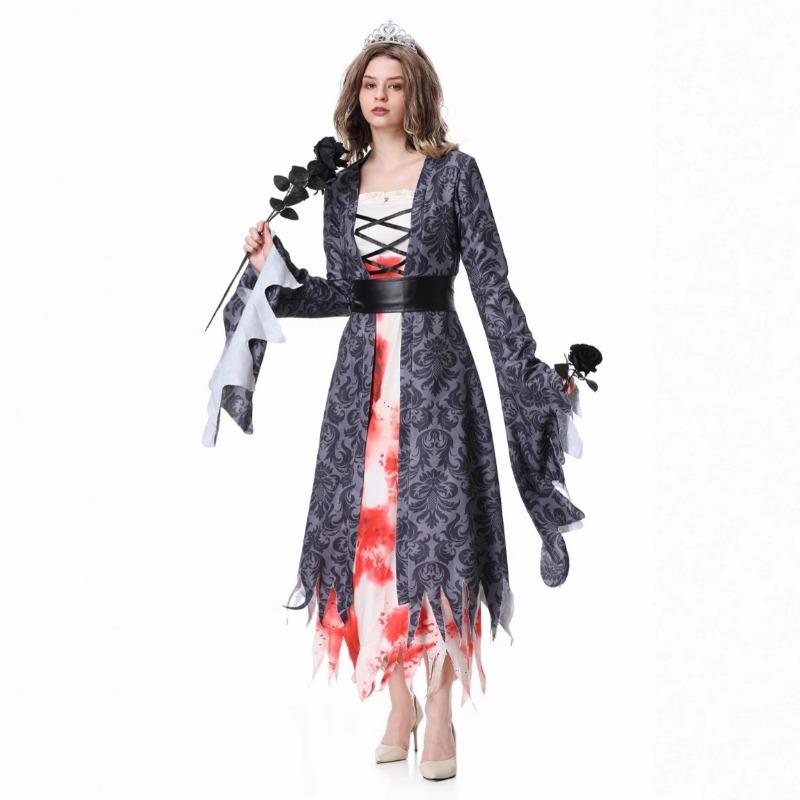 Halloween Bloody Ghost Bride Vampire Witch Bloody Ghost Bride Horror Skull Show Costume