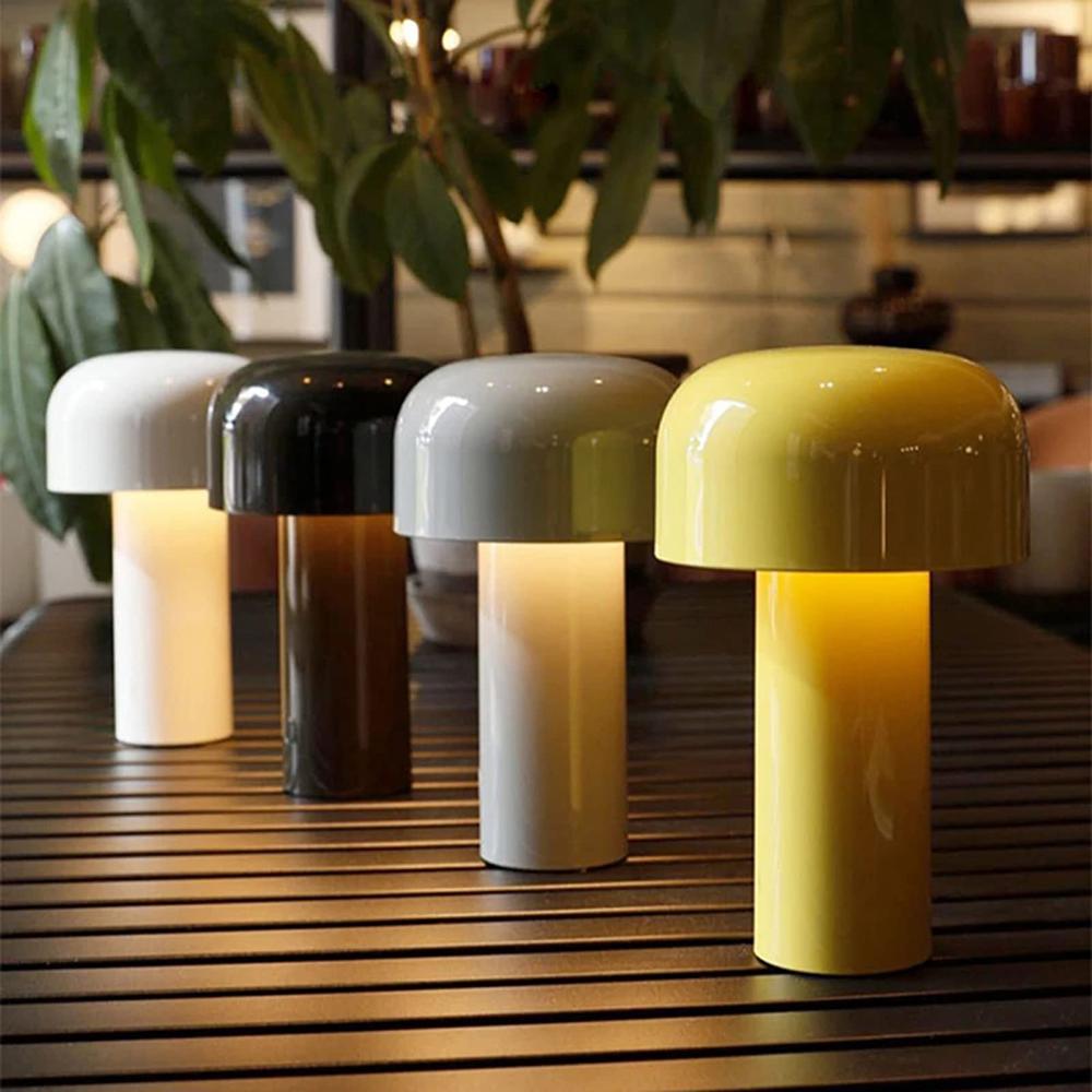 

Mushroom Table Lamp Night Light Portable Cordless Touch Rechargeable Decor Lamp USB Bedside Lamp Desktop Lamp For Room Bedroom