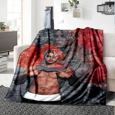 Bieber Print Flannel Blanket High Quality Warm Comfortable Cover for All Seasons Perfect for Gifts Home Decor