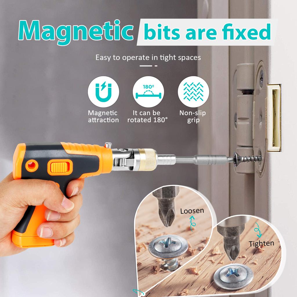 Ratcheting Screwdriver Set with Adjustable Handle 45° 90° 180° Foldable 16 in 1 Multi Screwdriver Set Ratcheting Screw Driver