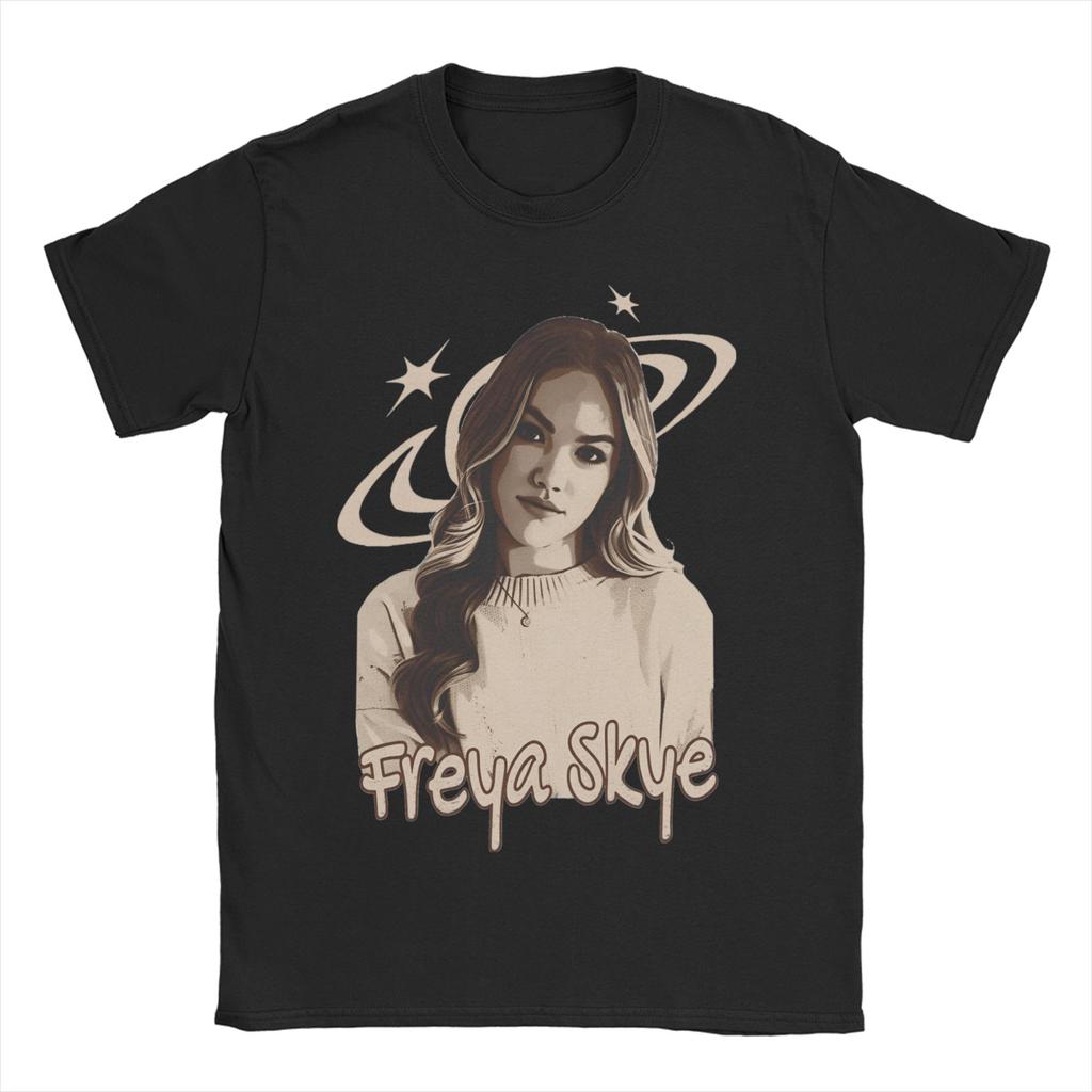 Freya Skyes Pure Cotton TShirt For Mens Summer Aesthetic T Shirts O Neck Trendy Cool Tees Oversized Casual Clothing