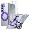For Samsung Galaxy Z Fold6 5G Case Magnetic Kickstand Clear PC Phone Cover with HD Screen Film