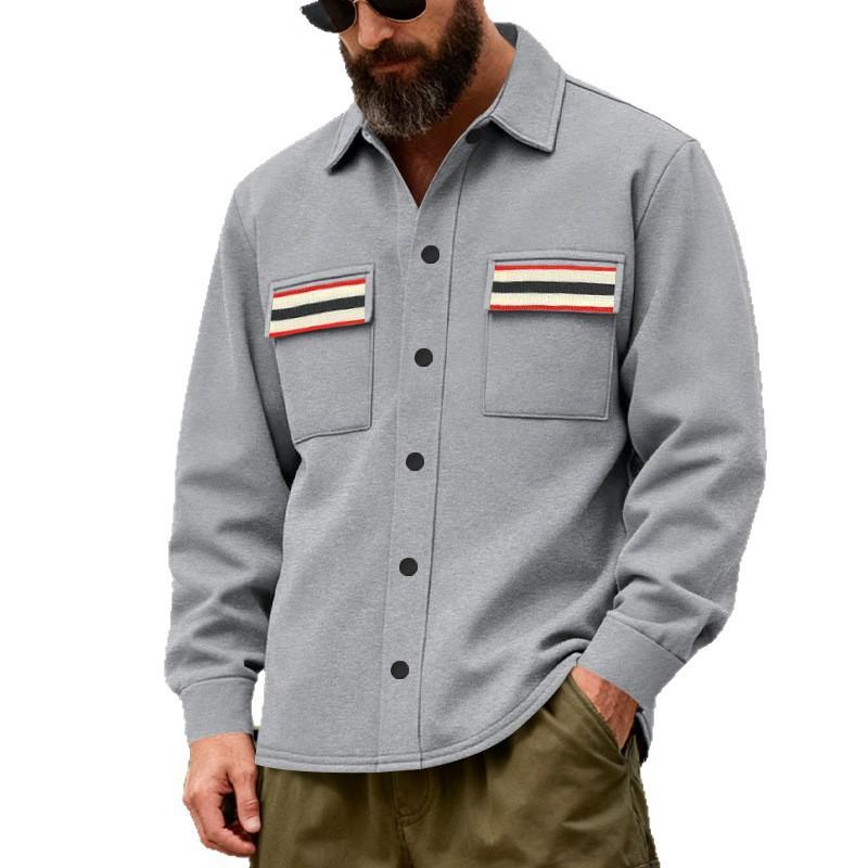 Male Fleece Lined Cardigan Jacket Loose Fit Outdoor Sweatshirt