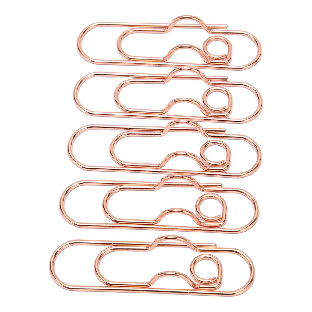 20Pcs Metal Pen Clips Rose Gold Sturdy Electroplated Light Strong Clamping Book Pen Holder for Office School Meeting