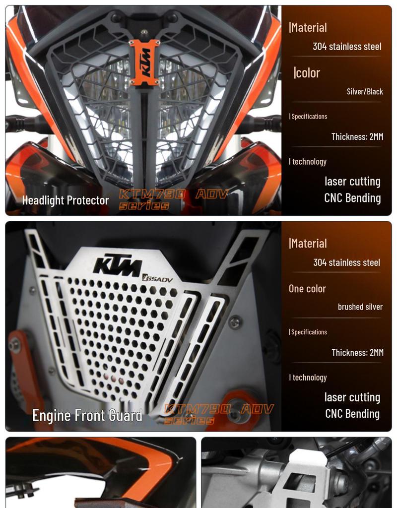 KTM 790 Adventure/R/Rally Upper & Lower 304 Stainless Steel Crash Bars