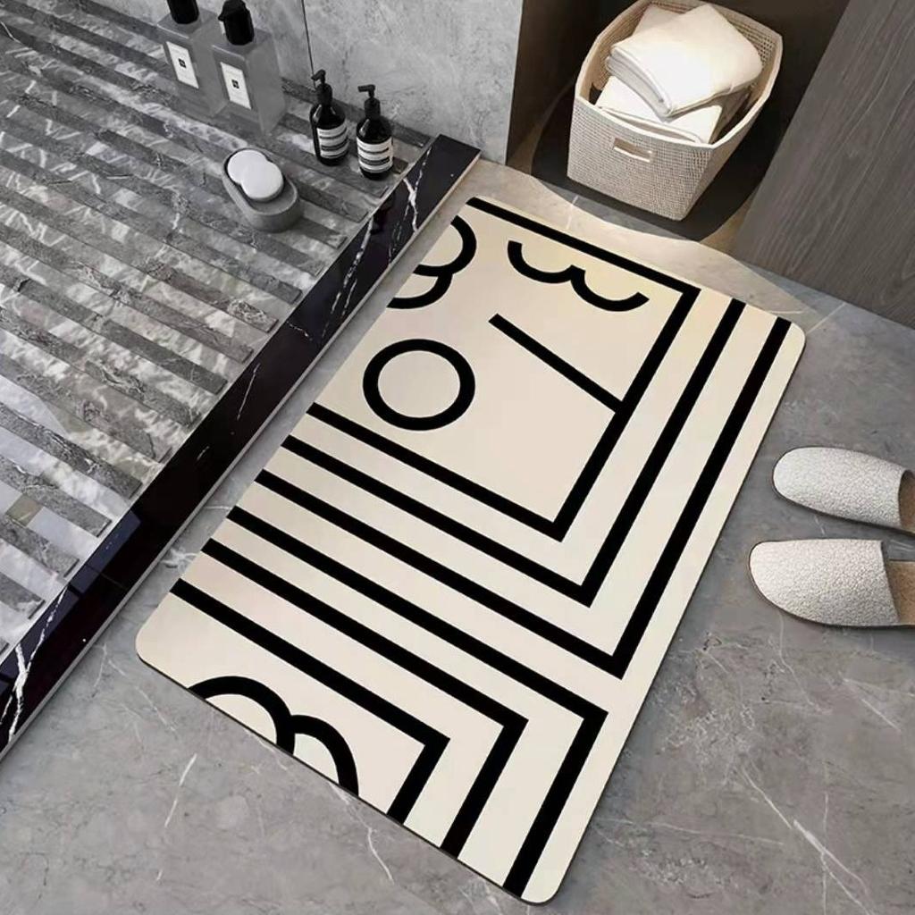 Simple and Creative Diatom Mud Soft Cushion Bathroom Washroom Door Moisture-wicking Easy To Dry Foot Mat Entry Door Slip-resistant Mat