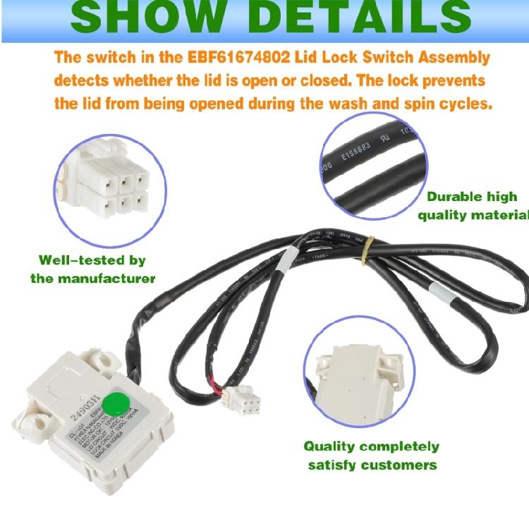 Universal Washing Machine Lid Switches Replacement Lid Switches Assembly Model EBF61674802 Washing Machines Accessories