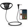 D Type 3.5 Mm Single Listening Earphone Hang Headset for Two Way Radio Microphone(Black)