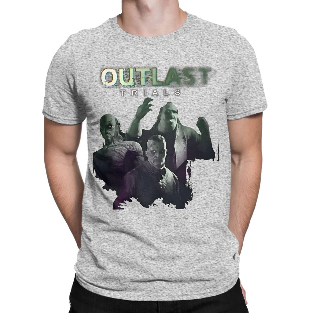 Outlast Trials Jagdgrund T-Shirts Für Unisex Kreatives Reines Baumwoll-T-Shirt Rundhals Kurzarm-T-Shirt Geschenkidee Oberteile
