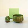Matcha Bowl with Mouth Matcha Tool Brush Tea Bowl Mixer Utensil Set Japanese Ceramic Kiln-changing Glaze 1000