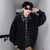 Men's Retro Lapel Two-Piece Look Jacket - Autumn/Winter Trendy Casual Loose Baseball Style