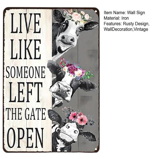 Vintage Welcome Sign Wall Decoration Rusty Metal Wall Art Plaque Indoor Outdoor Home Office Living Room Decorative Sign