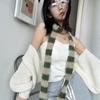 Knitted Wool Striped Scarf Warm Neck Scarves Fashion Sausage Thin Scarf  Women Men