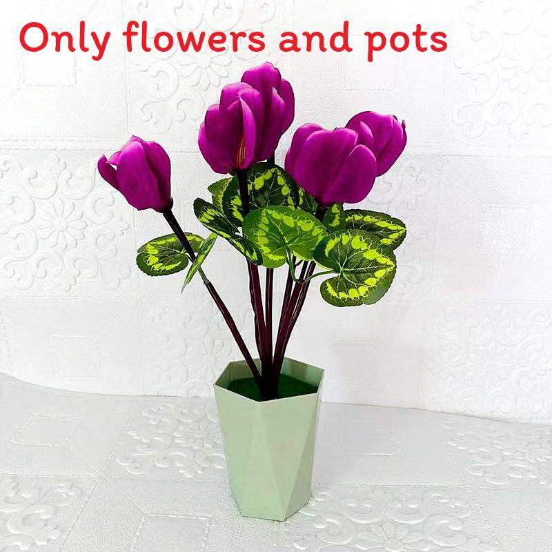 

Fake Cyclamen Persicum Flower Potted Plant For Living Room And Event Decoration фіолетовий