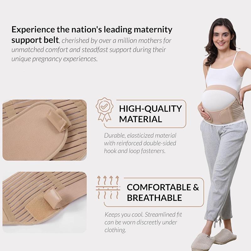 Breathable Maternity Belly & Back Support Band - Adjustable Prenatal Relief for Pregnant Women