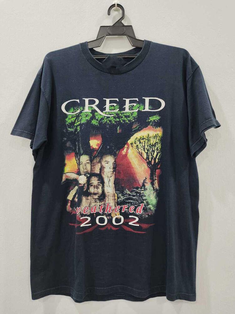 Винтажная Тур 2002 Группа CREED Подарок для Фаната Черная Все Размеры VC1546 Унисекс Футболка S