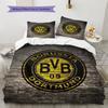 Borussia Dortmund Pattern Bedding Quilt Set  Home Decoration  Gift (1 * Duvet Cover + 2 * Pillowcase  Without Core)