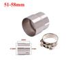 51mm To 52MM 54MM 56MM 58MM 62MM 64MM Motorcycle Exhaust Escape Convertor Adapter Link Pipe Tube Reducer 60mm Muffler Race