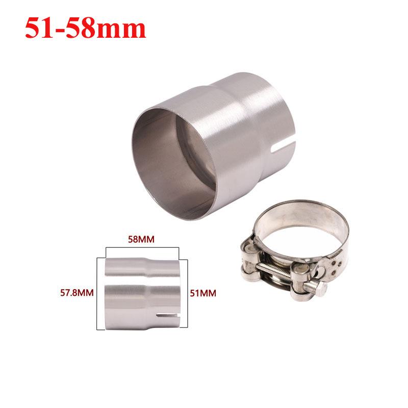 51mm To 52MM 54MM 56MM 58MM 62MM 64MM Motorcycle Exhaust Escape Convertor Adapter Link Pipe Tube Reducer 60mm Muffler Race