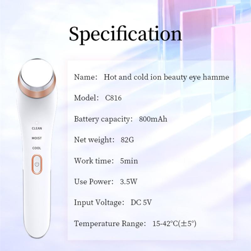 Heizbare Eiskompresse für die Augenschönheit, Haushalts-Augenmassagegerät mit Ionenvibration zur Entfernung von Ödemen und Tränensäcken, Augenschönheitsgerät