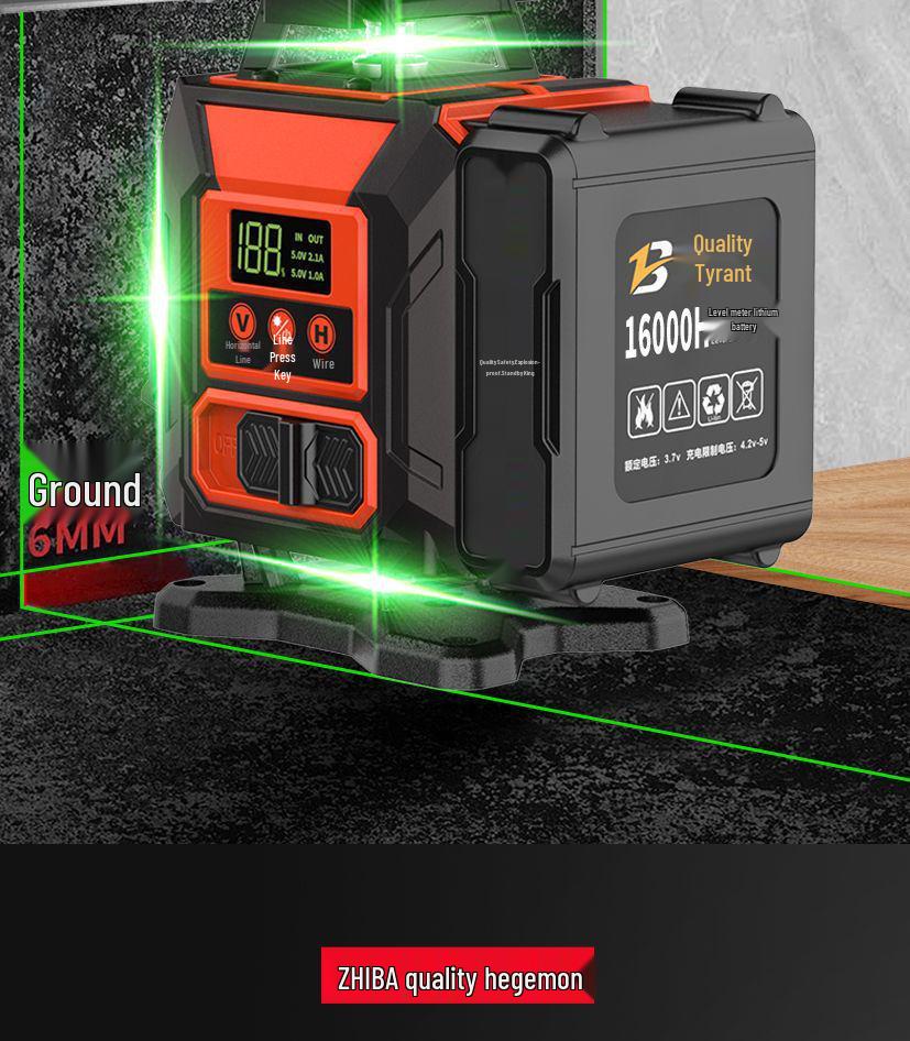 12-Line High Precision Green Infrared Level with Automatic Outdoor Wall Sticking and Self-Leveling