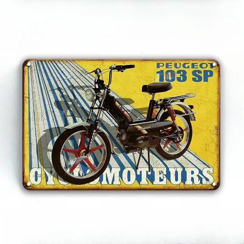 Vintage Motorcycle Decorative Metal Plate Poster Rusty Shabby Tin Sign Dad's Garage Bar Wall Decor Crafts Plaque Tinplate Signs