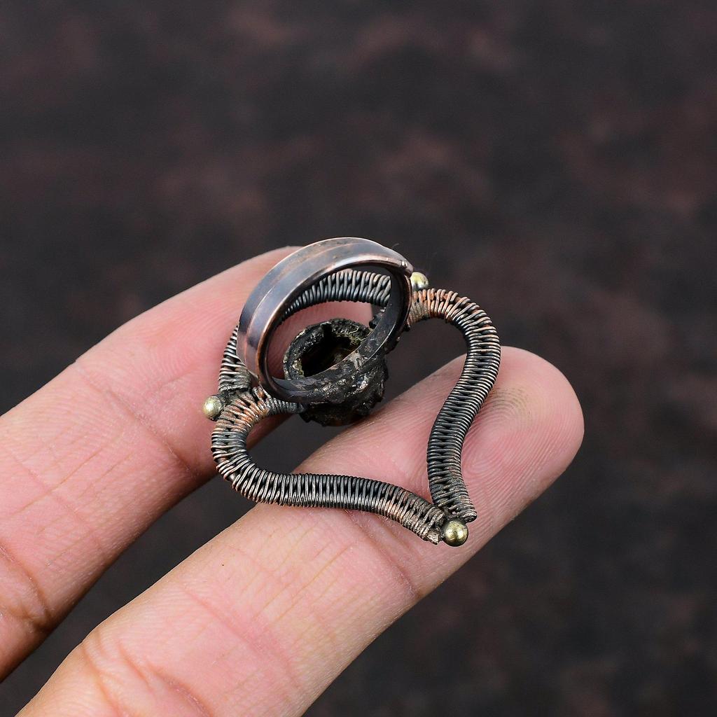 Tiger's Eye Ring Copper Wire Wrapped Ring Adjustable Ring Handmade Designer Ring Original Gemstone Rings Copper Wire Jewelry Gift For Mother