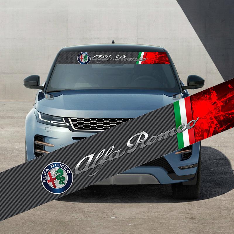 For Alfa Romeo Giulia GT Giulietta 156 159 155 Mito Stelvio Tonale Brera Spider Car Windshield Reflective Sticker Decals