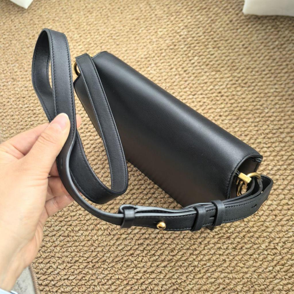 [Gebraucht] Gancini Schwarze Leder Crossbody Tasche - Sehr Gut #13VHABV