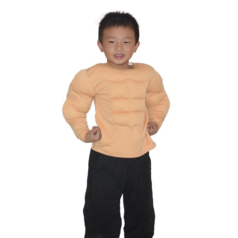 Children's Fake Muscle Top Men's Role-Playing Costume – Adult Abdominal Muscle Performance Outfit