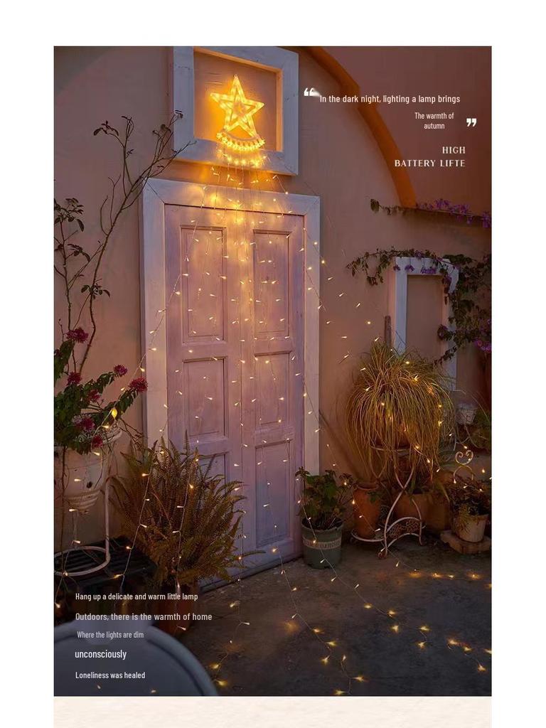 Flowing Color LED Star Waterfall Light - Outdoor Christmas Decoration