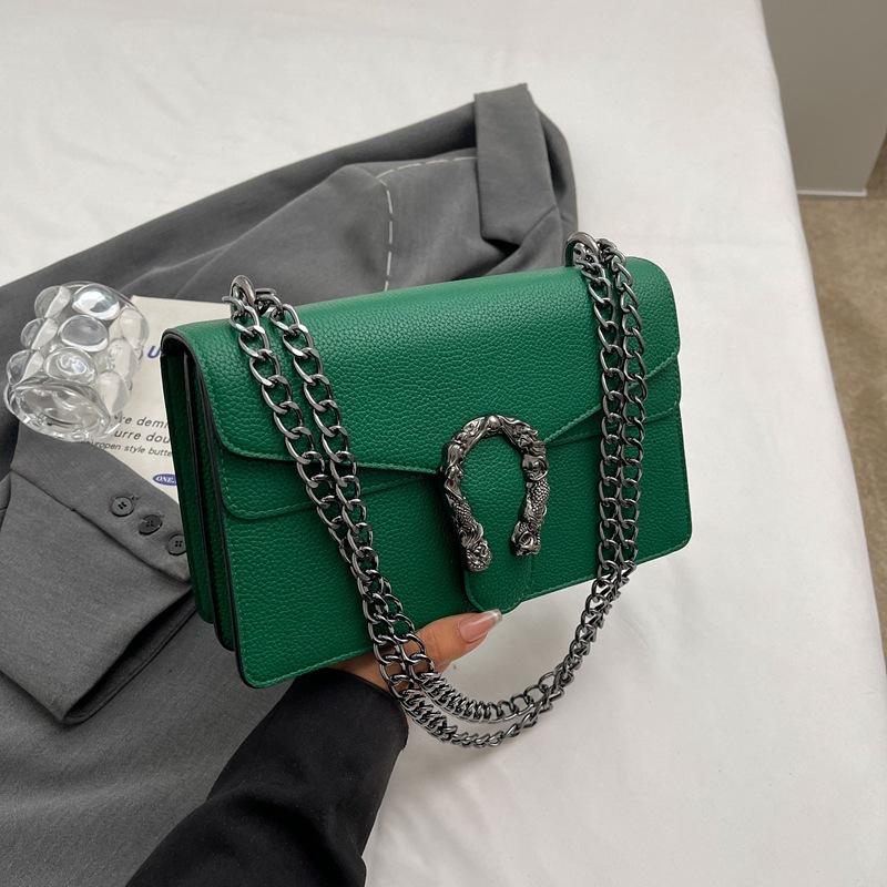 New High-end Light Luxury Solid Color Chain Bag Single Shoulder Oblique Span Trendy Women's Bag