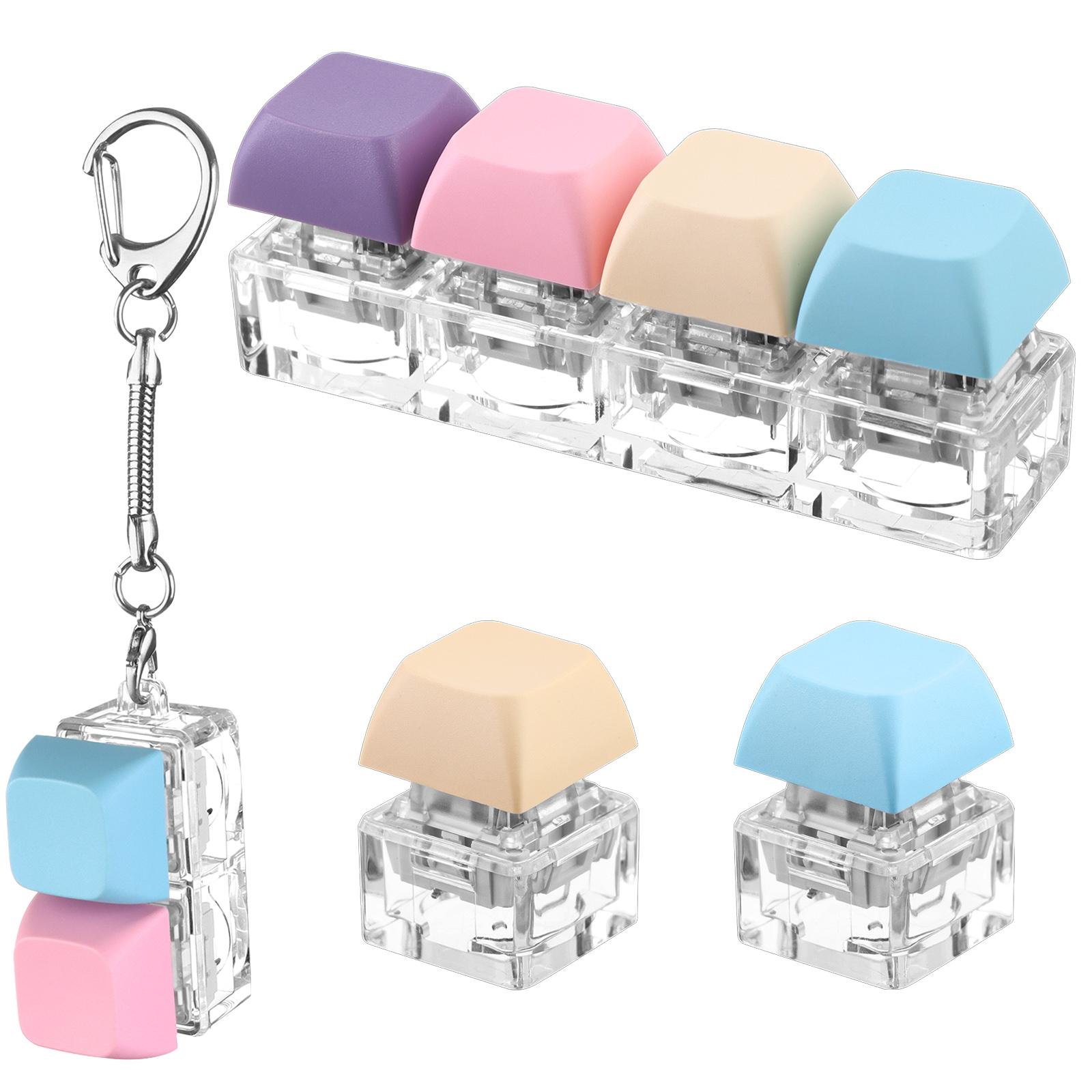 4 Pcs Keyboard Fidget Keychain Keyboard Clicker Fidget Decompression Toys Keyboard Fidget Clicker Finger Keyboard Toys Stress Re армия зеленый