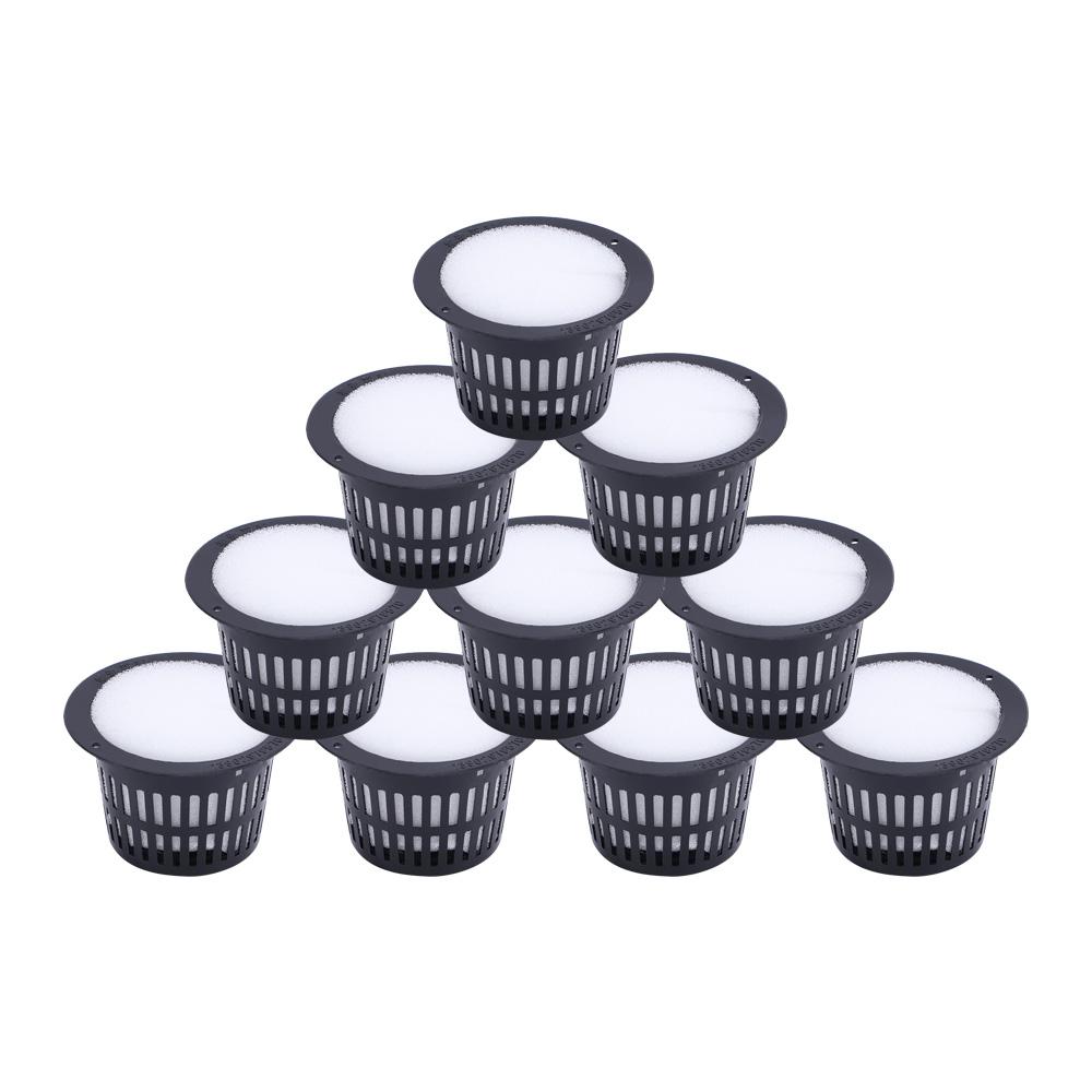Plant Grow Hydroponic Garden Clone Foam Insert Nursery Pots Planting Basket Mesh Pot Net Cup
