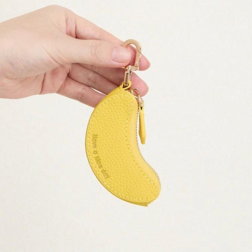 

New Fruit Banana Shape Coin Purse Multifunctional Mini Wallet Keychain Headphone Bag Key Bag Bag Pendant Gift жовтий