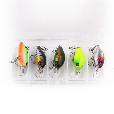 5pcs/box Sinking Wobblers Depth 0.3-0.6m Mini Mixed Suit Swimbait Crankbait with Box